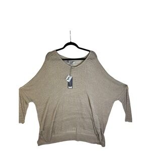 Jennifer Lopez Knit Top Dolman Sleeve V Neck Lightweight Sweater 2X